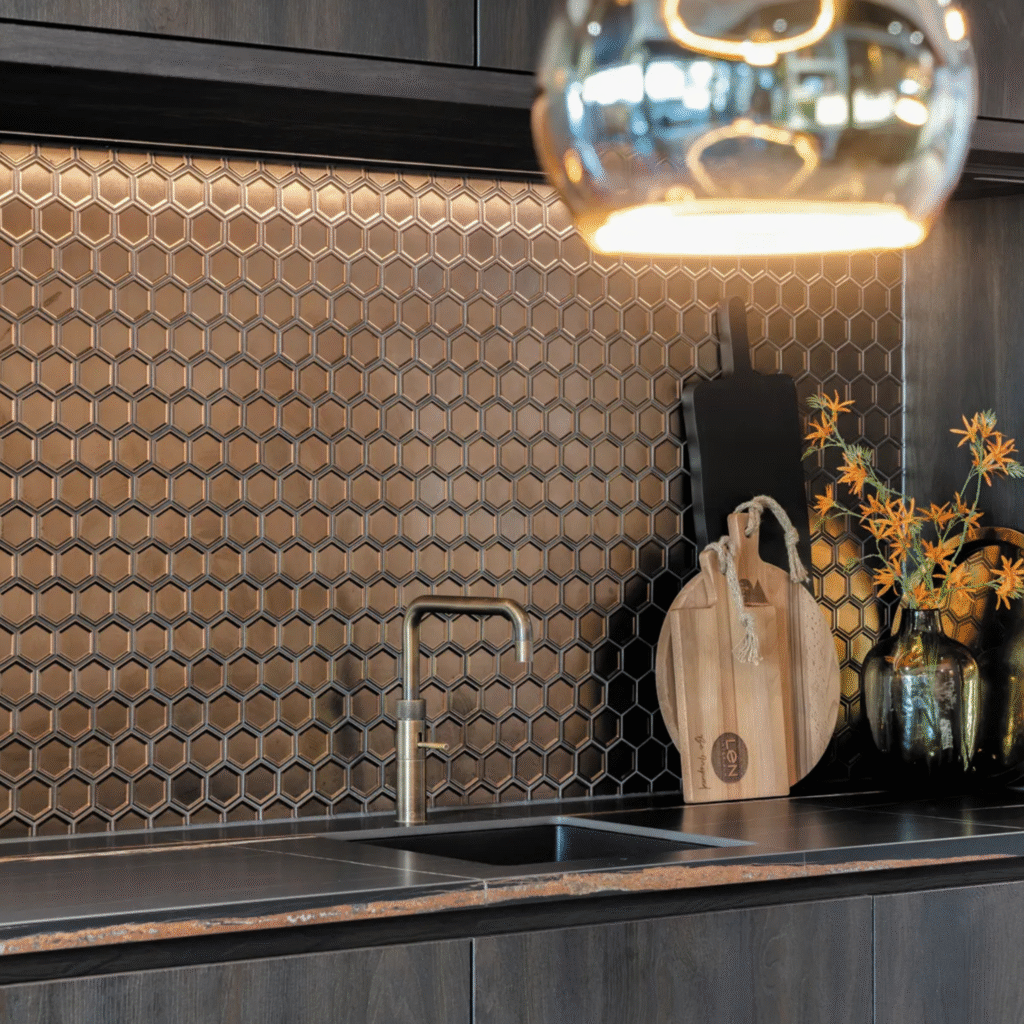 The Mosaic Factory - Hexagon mozaiek - Brons - per vel - Multi Mosaics