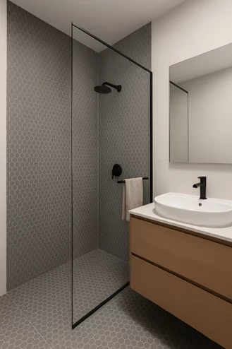 HEXAGON MOZAÏEK IN DE BADKAMER