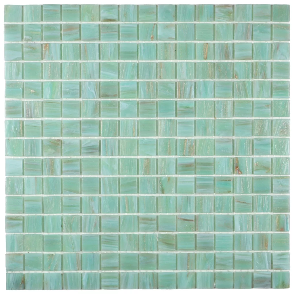 The Mosaic Factory - Aqua Green Golden Vein - Square