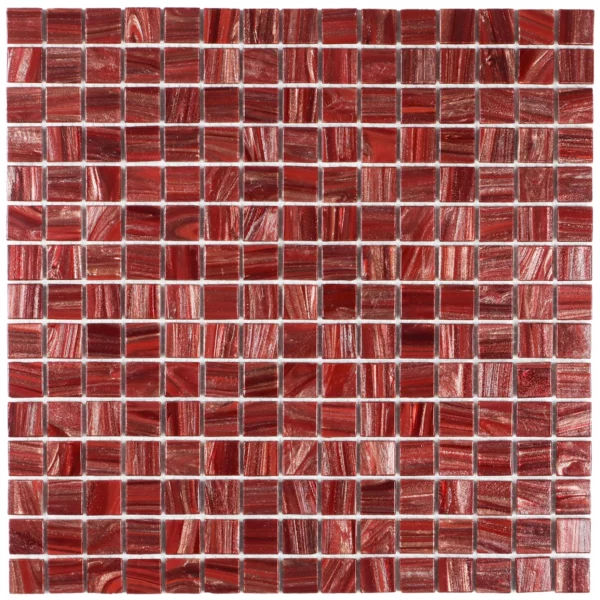 The Mosaic Factory - Goudader Glasmozaiek - Wine Red - 20x20