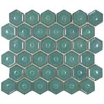 The Mosaic Factory - Forest Green Glossy - Hexagon