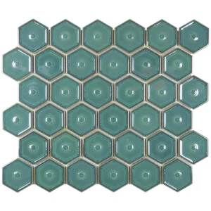 The Mosaic Factory - Forest Green Glossy - Hexagon