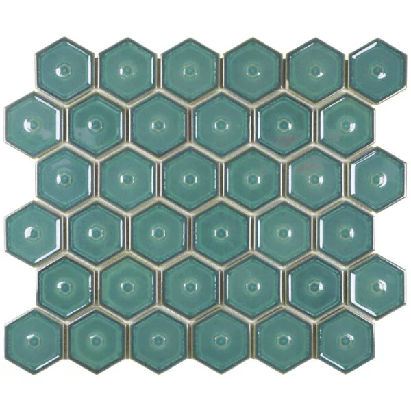 The Mosaic Factory - Forest Green Glossy - Hexagon