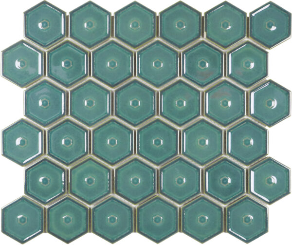 The Mosaic Factory Green Glossy Hexagon